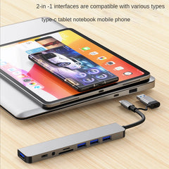 USB A Type C Hub Concentrator Docking Station Multi Adapter SD TF Card Reader Audio Multi-hub Dock Splitter For MacBook Air PC
